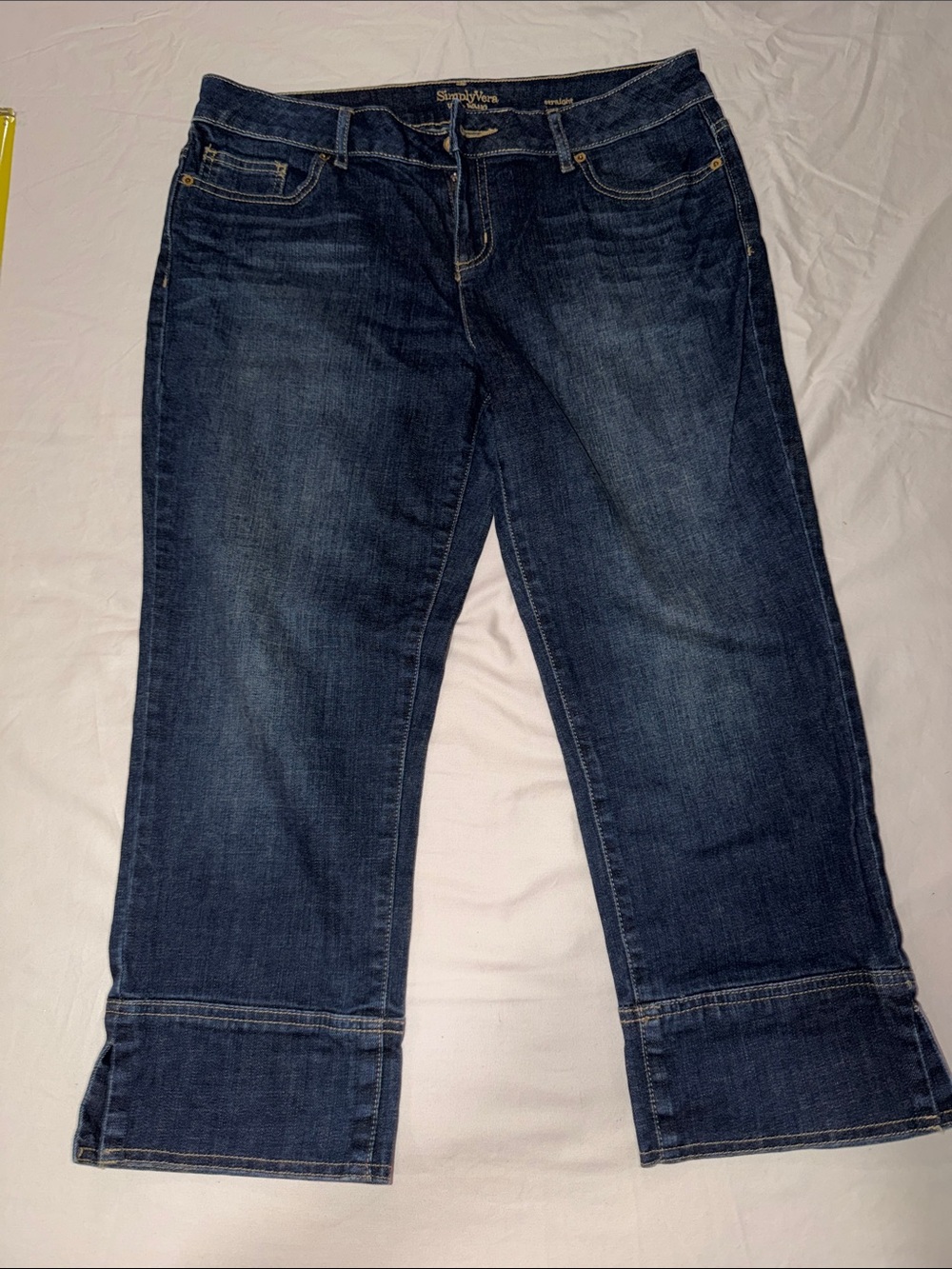 Simply Vera Vera Wang Dark Blue Cropped Capri Jeans
